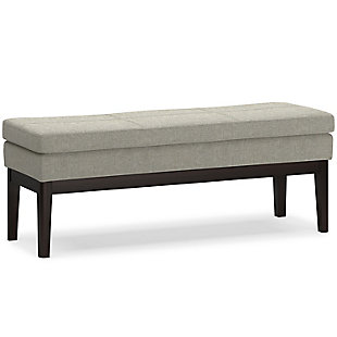 Simpli Home Carlson Rectangle Large Ottoman Bench, Greige, large
