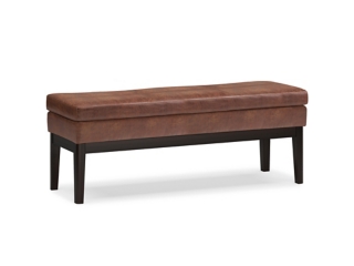 Simpli Home Carlson Rectangle Large Ottoman Bench