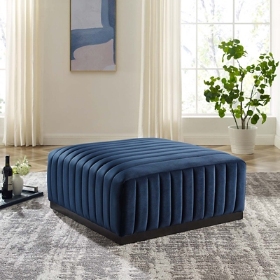 Large black deals velvet ottoman