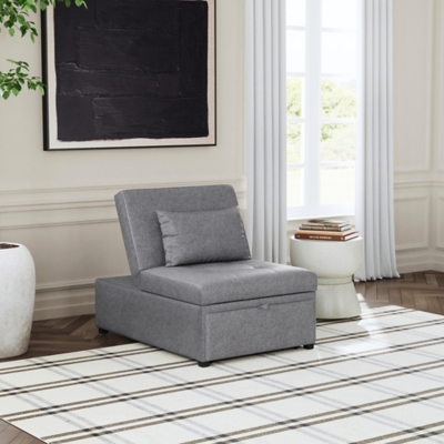Linon Grayson Sofa Bed, Light Gray, rollover