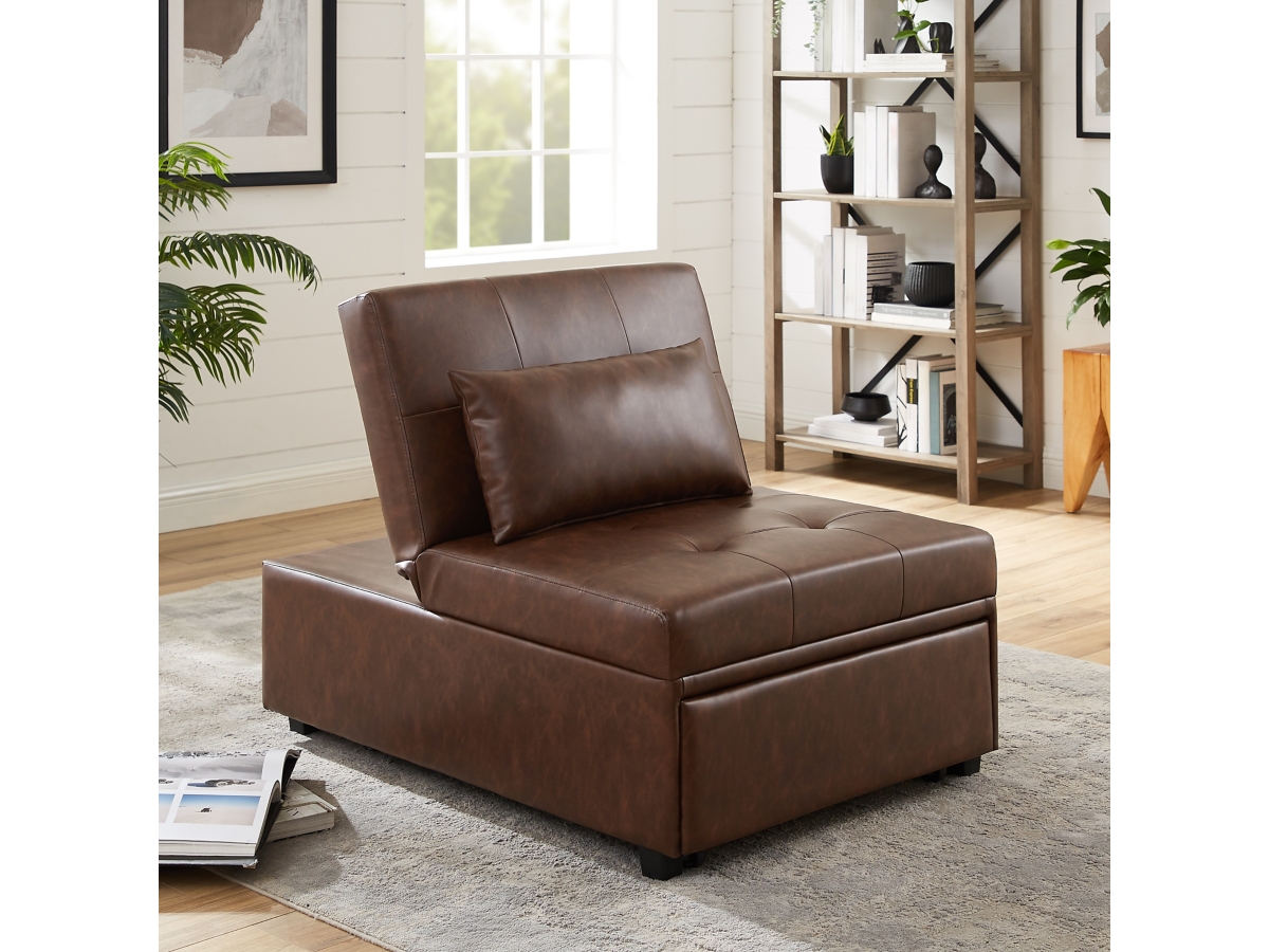 Linon Grayson Faux Leather Sofa Bed Ashley