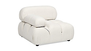 Marcel Bubble Boucle Modular Reversible Lounge Arm Chair, Ivory White, large