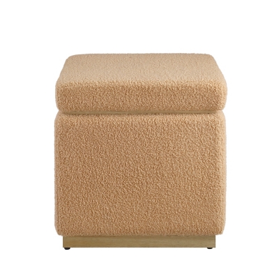Linon Bridget Square Ottoman, Tan, large