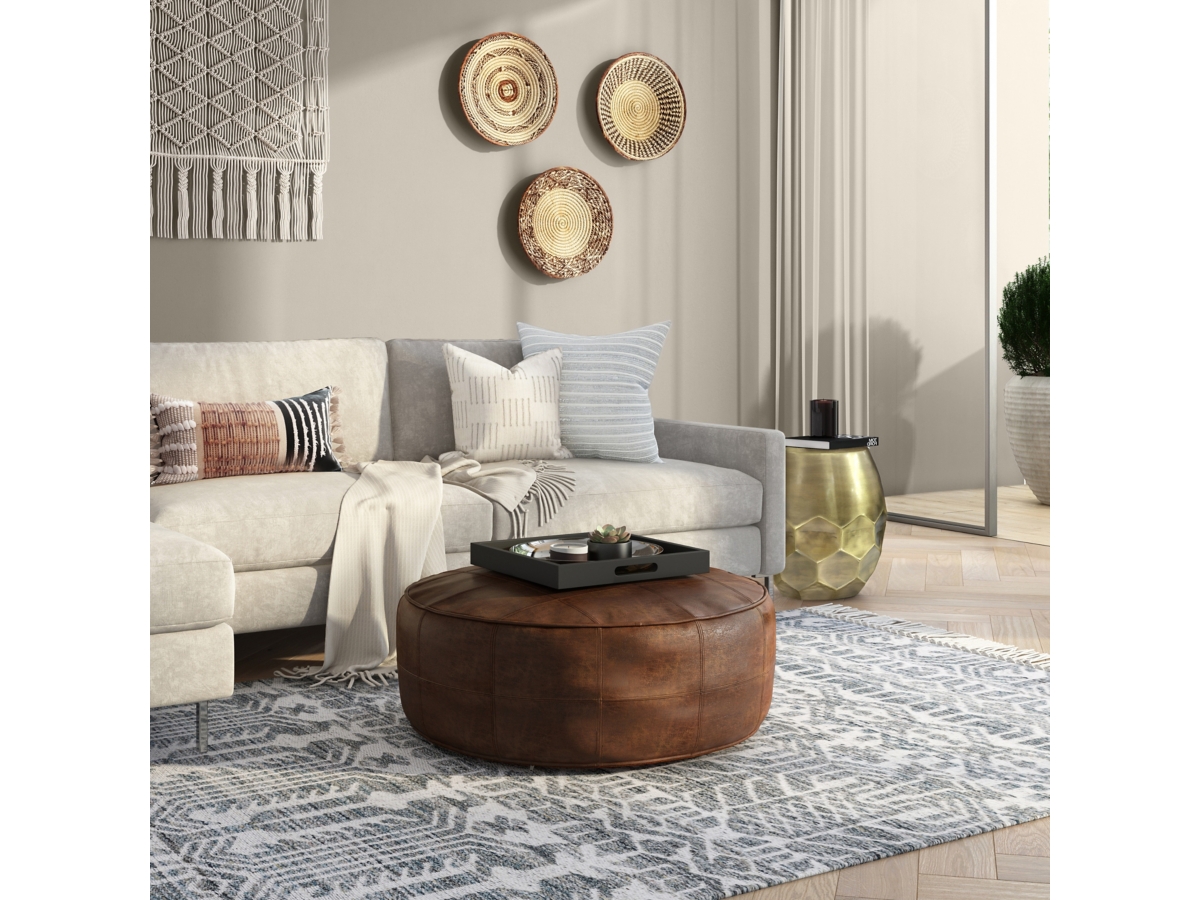 Simpli Home Connor Coffee Table Pouf, , large