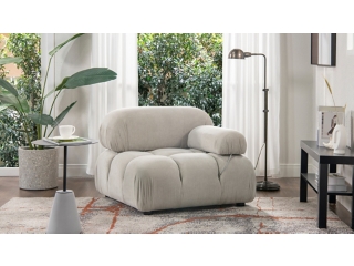 Marcel Bubble Boucle Modular Reversible Lounge Arm Chair