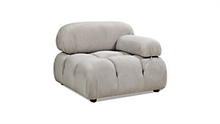 Marcel Bubble Boucle Modular Reversible Lounge Arm Chair, Pebble Gray, large