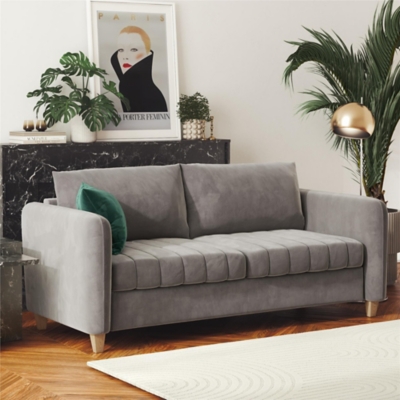 Velvet couch ashley furniture discount