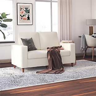 Atwater Living Zion Loveseat, Ivory, rollover