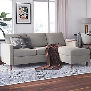 Atwater Living Zion Sectional Sofa, Light Gray, rollover