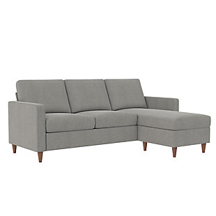 Atwater Living Zion Sectional Sofa, Light Gray, large