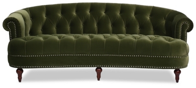 Jennifer Taylor home La Rosa Chesterfield Sofa, Olive Green, large