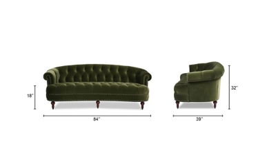 Sofa with measurements diagram 84 inches length 39 inches depth 32 inches height