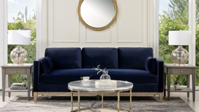 Jennifer Taylor home Knox Sofa, Dark Navy Blue, rollover