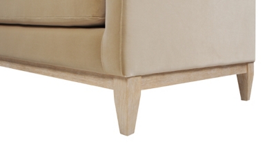 Sofa leg/foot close-up in wood