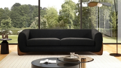 Jennifer Taylor home Alpine Sofa, Ebony Black, rollover