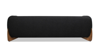 Top-down view of sofa emphasizing length and width