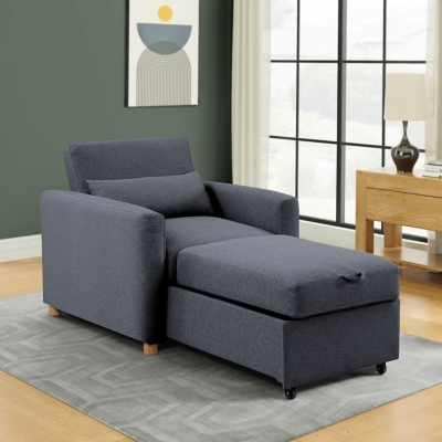 Serta Connor Single Sleeper Chair, Navy, rollover