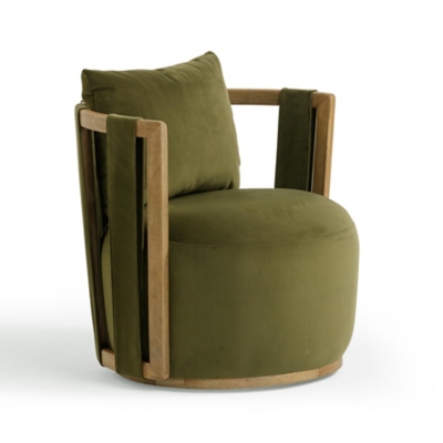 TOV Furniture Paolo Swivel Chair, Green, large