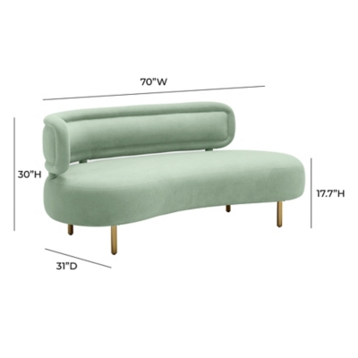 Dimensions diagram of sofa showing width, height and depth