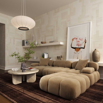 Calliope Ottoman, Brown, rollover