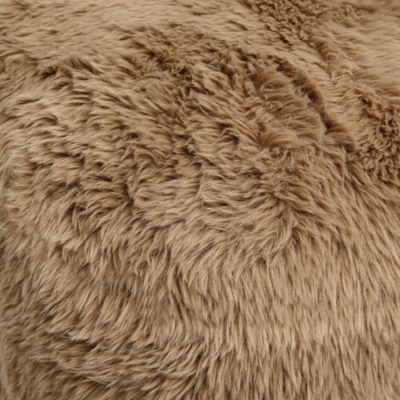close-up of fur fibers on brown ottoman