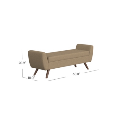 Illustrated dimensions of the sofa: height 20.9 inches, depth 18.0 inches, length 60.0 inches with a right-side view of the sofa.