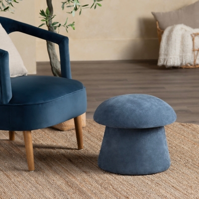 Evolution Mushroom Inspired Ottoman with Storage, Navy, rollover