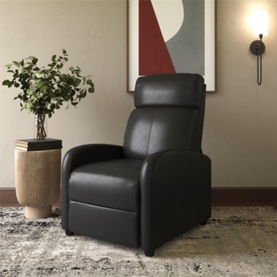DHP Bobby Manual Recliner, Black, rollover