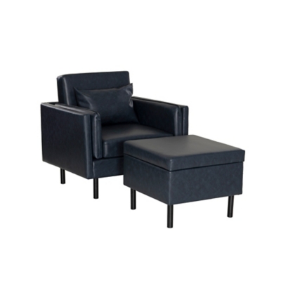 Linon Chair and Ottoman Set, , large