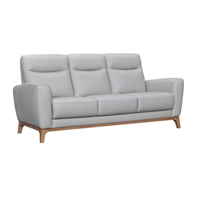 Light gray three-seat sofa with wooden legs (angled)