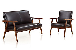 ArchDuke 2-Piece Loveseat and Armchair in Black and Amber, , rollover