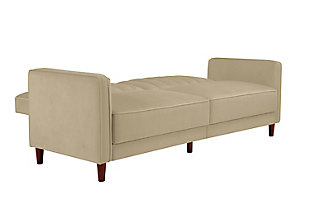 Pin Tufted Transitional Futon, Tan, rollover