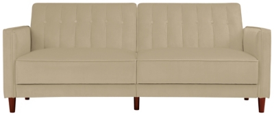 Pin Tufted Transitional Futon, Tan, large