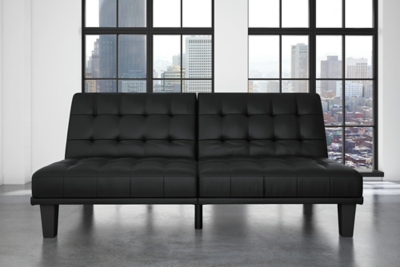 Mark Futon & Lounger, Black, rollover