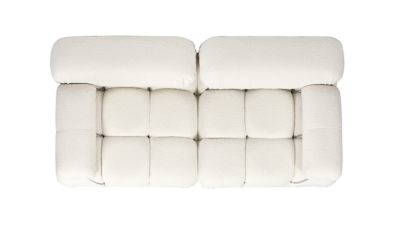Marcel Bubble Boucle Modular 2-Piece Loveseat Sofa, Ivory White, large