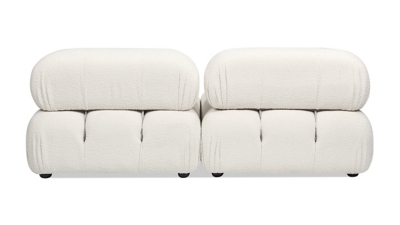 Marcel Bubble Boucle Modular 2-Piece Loveseat Sofa, Ivory White, large