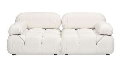 Marcel Bubble Boucle Modular 2-Piece Loveseat Sofa, Ivory White, large