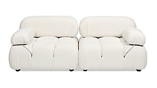 Marcel Bubble Boucle Modular 2-Piece Loveseat Sofa, Ivory White, large