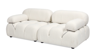 Marcel Bubble Boucle Modular 2-Piece Loveseat Sofa, Ivory White, large