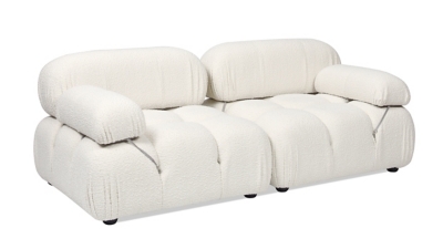 Marcel Bubble Boucle Modular 2-Piece Loveseat Sofa, Ivory White, large