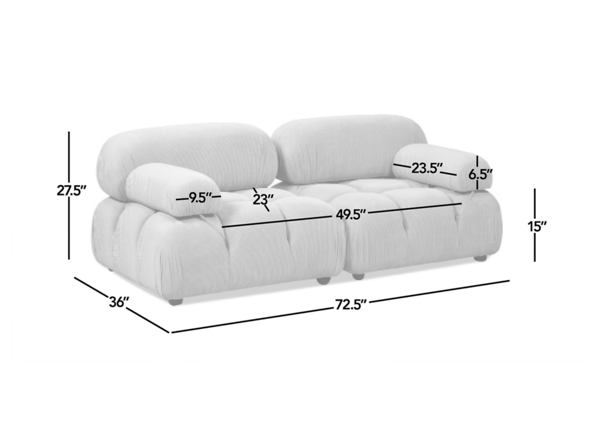Marcel Bubble Corduroy Modular 2-Piece Loveseat Sofa | Ashley Marcel Bubble Corduroy Modular 2-Piece Loveseat Sofa | Ashley