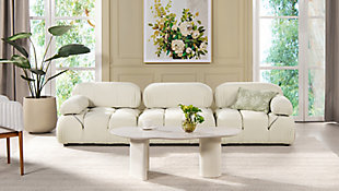 Marcel Bubble Boucle Modular 3-Piece Sofa, Ivory White, rollover