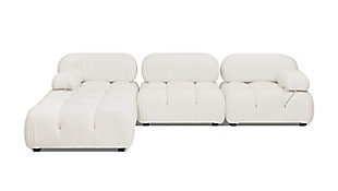 Marcel Bubble Boucle Modular 4-Piece Reversible Sectional Sofa, Ivory White, large