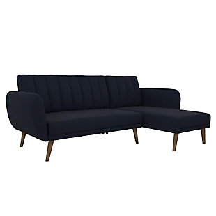 Novogratz Brittany Sectional Futon Sofa, Blue, large