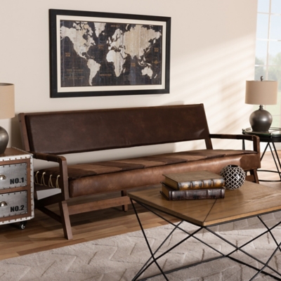 Baxton Studio Rustic Sofa, , rollover