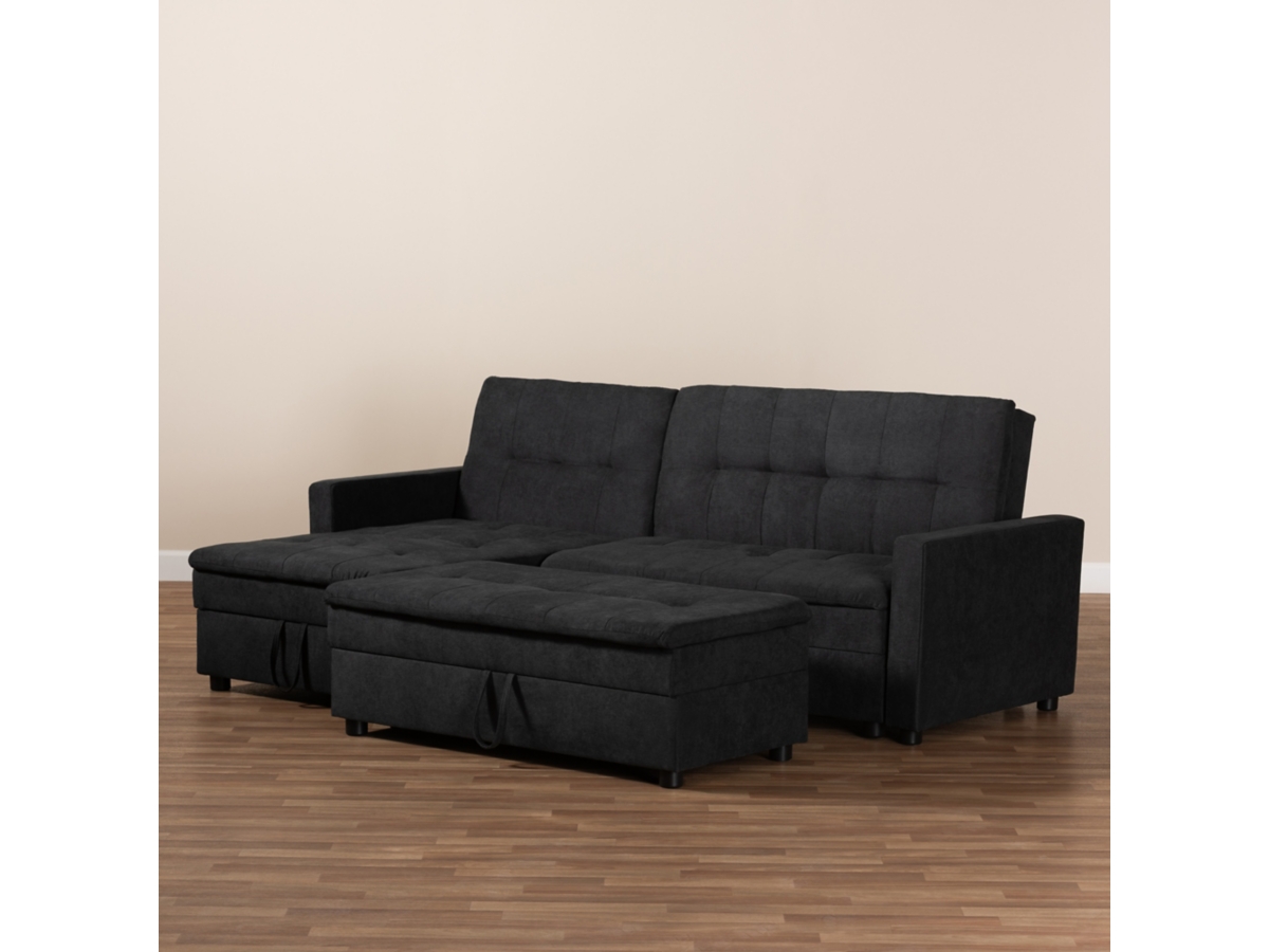 Baxton Studio Noa Modern Sleeper Sofa with Ottoman Ashley