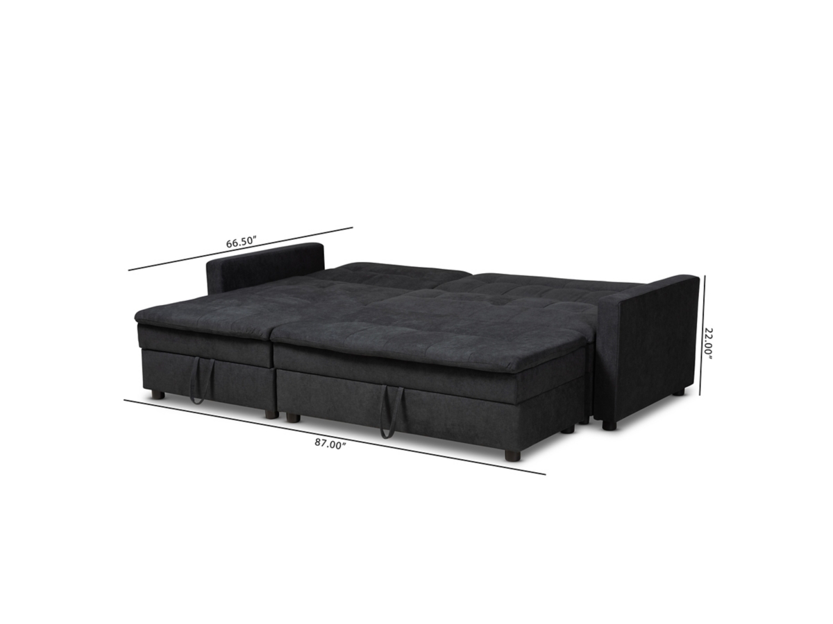 Baxton Studio Noa Modern Sleeper Sofa with Ottoman Ashley