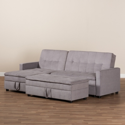 Baxton Studio Noa Modern Sleeper Sofa with Ottoman Ashley