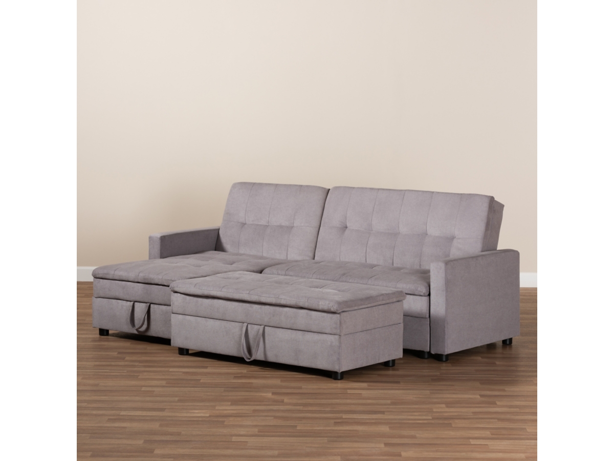 Baxton Studio Noa Modern Sleeper Sofa with Ottoman