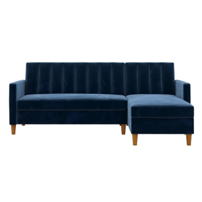 Atwater Living Karen Futon Sectional with Storage, Navy, large